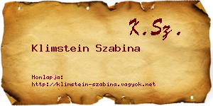 Klimstein Szabina névjegykártya