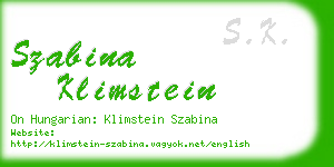 szabina klimstein business card